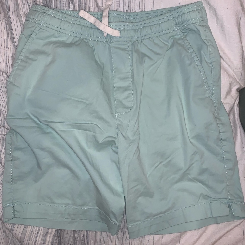 Goodfellow Light Blue Turquoise Elastic Tie Waist Shorts with pockets